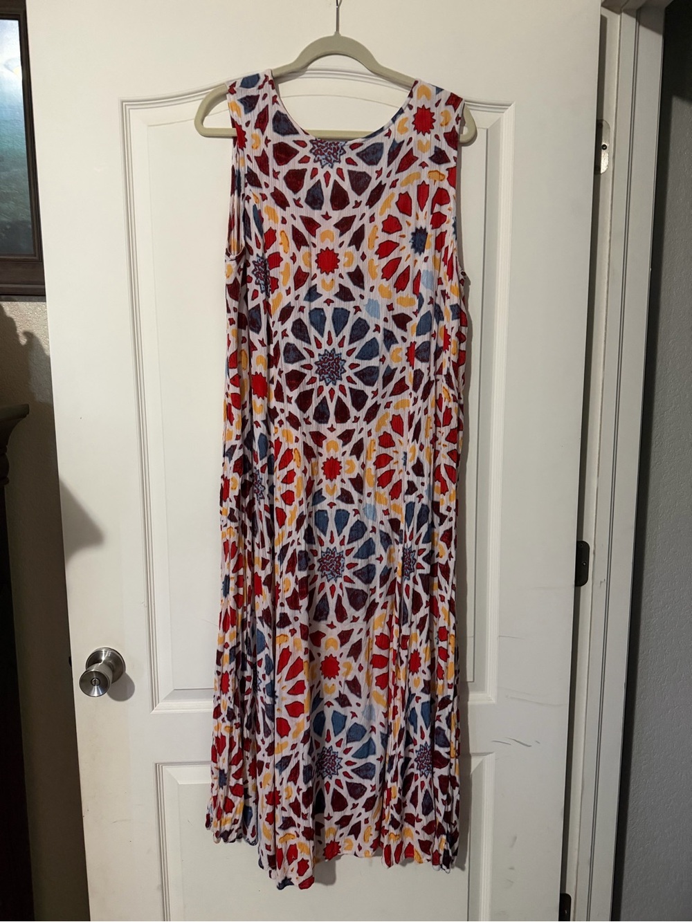 Roaman's Sleeveless Crinkle Fabric Maxi Dress